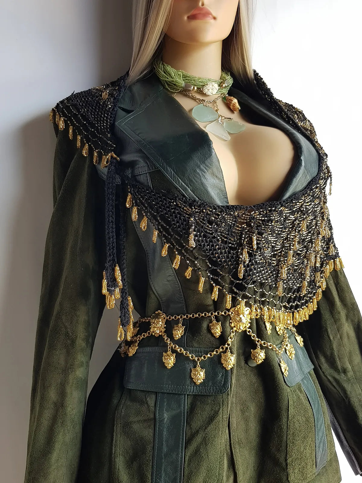 Vintage Italian Lions Head chain belt / knecklace - 1980s super heavy high quality - never worn - absolute knockout accessory  - wear multiple ways