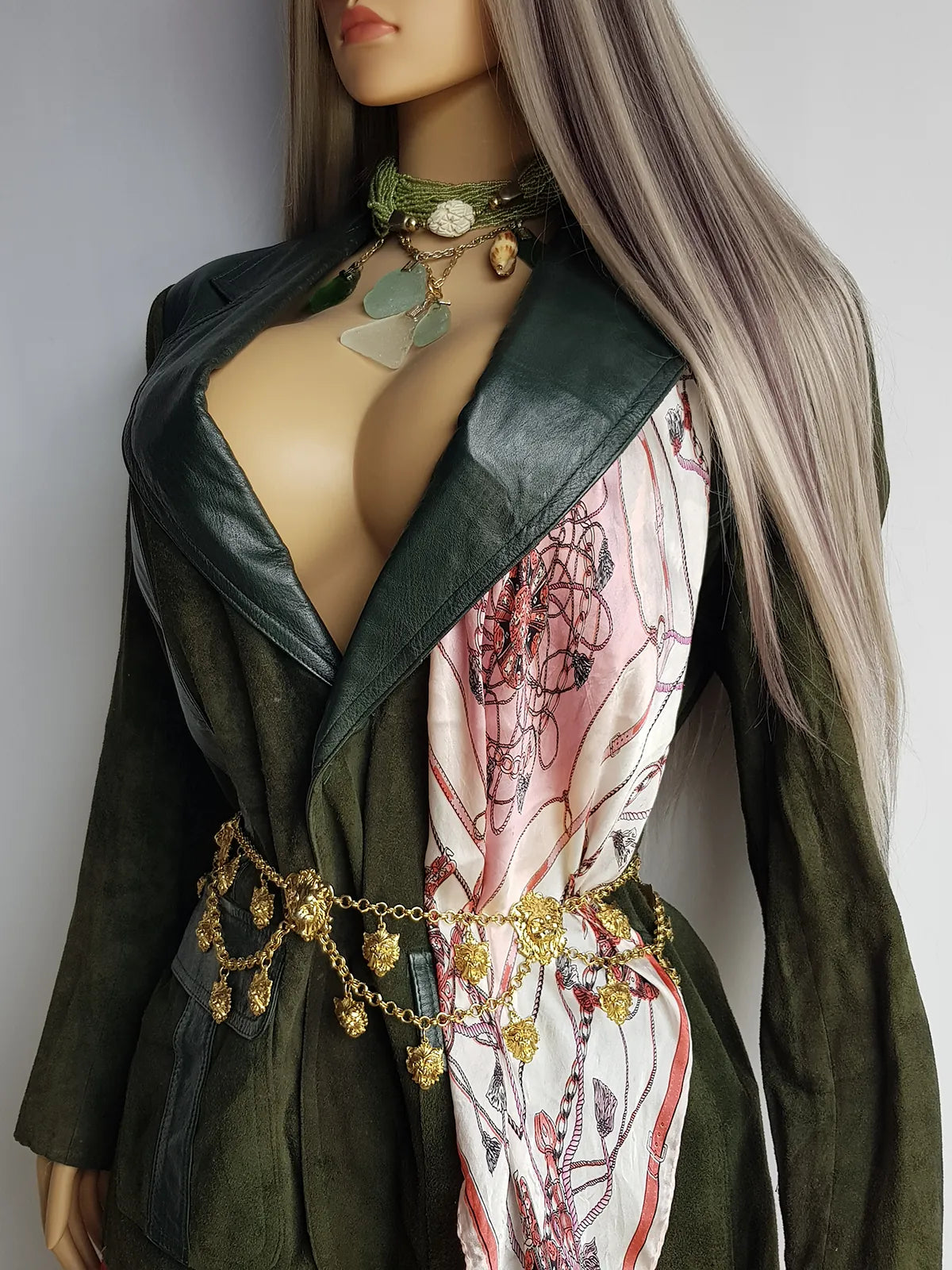 Vintage 100% Pure Silk Scarf - Equestrian Print - Rolled Edges - Spectacular and Buttery Soft