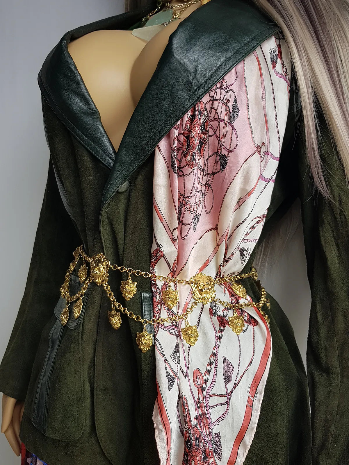 Vintage 100% Pure Silk Scarf - Equestrian Print - Rolled Edges - Spectacular and Buttery Soft