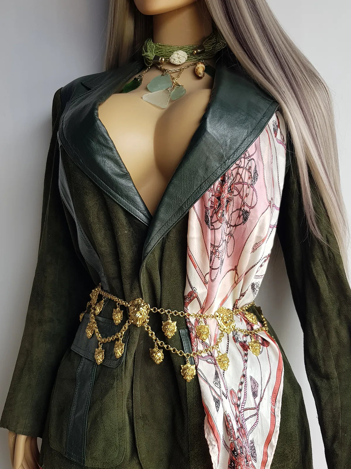 Vintage 100% Pure Silk Scarf - Equestrian Print - Rolled Edges - Spectacular and Buttery Soft