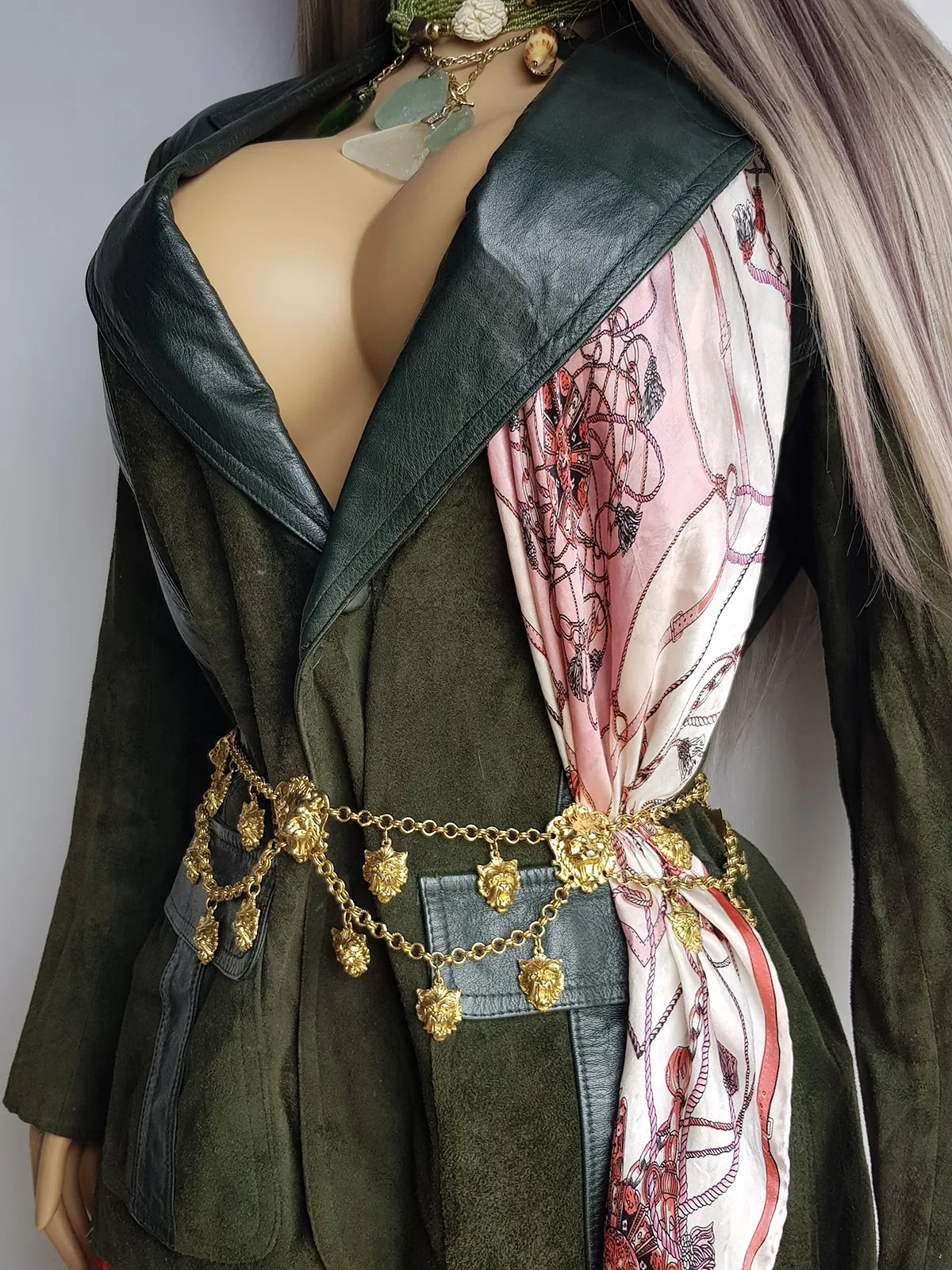 Vintage 100% Pure Silk Scarf - Equestrian Print - Rolled Edges - Spectacular and Buttery Soft