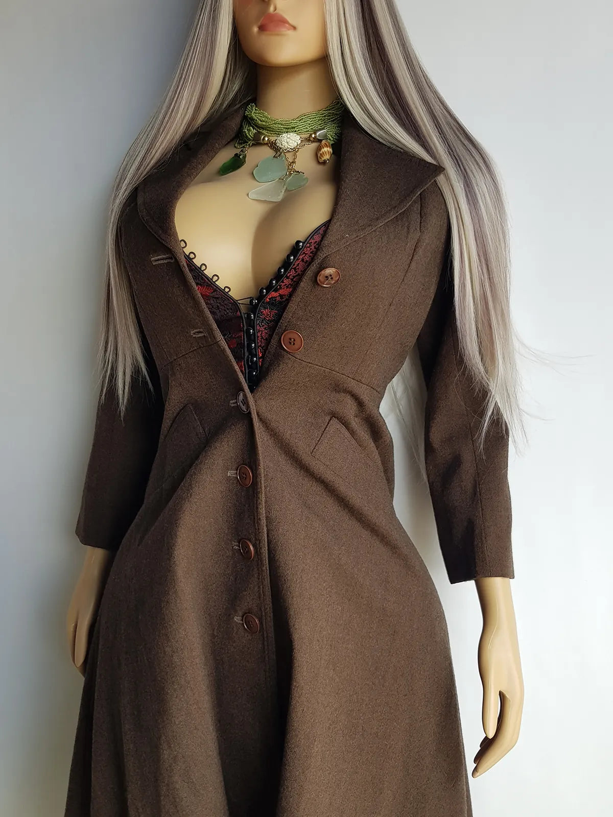 1970s Immaculate Tailoring Wool Coat - Absolute Perfection - Very Vivienne Westwood Style- Rich Brown Tone - Stiff Collar & Beautifully Cut Pockets