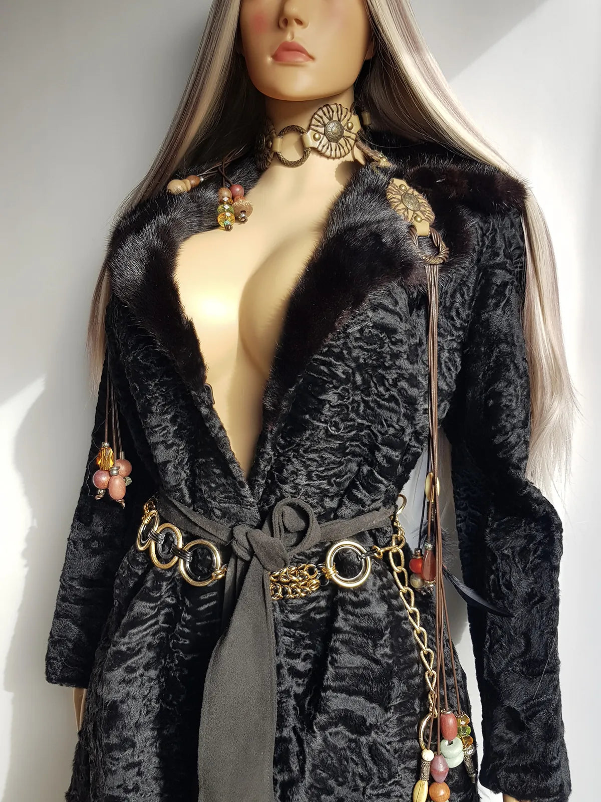 1960s Vintage Fox Fur & Curly Lambskin Coat - Super Soft Layers of Fur & Wool