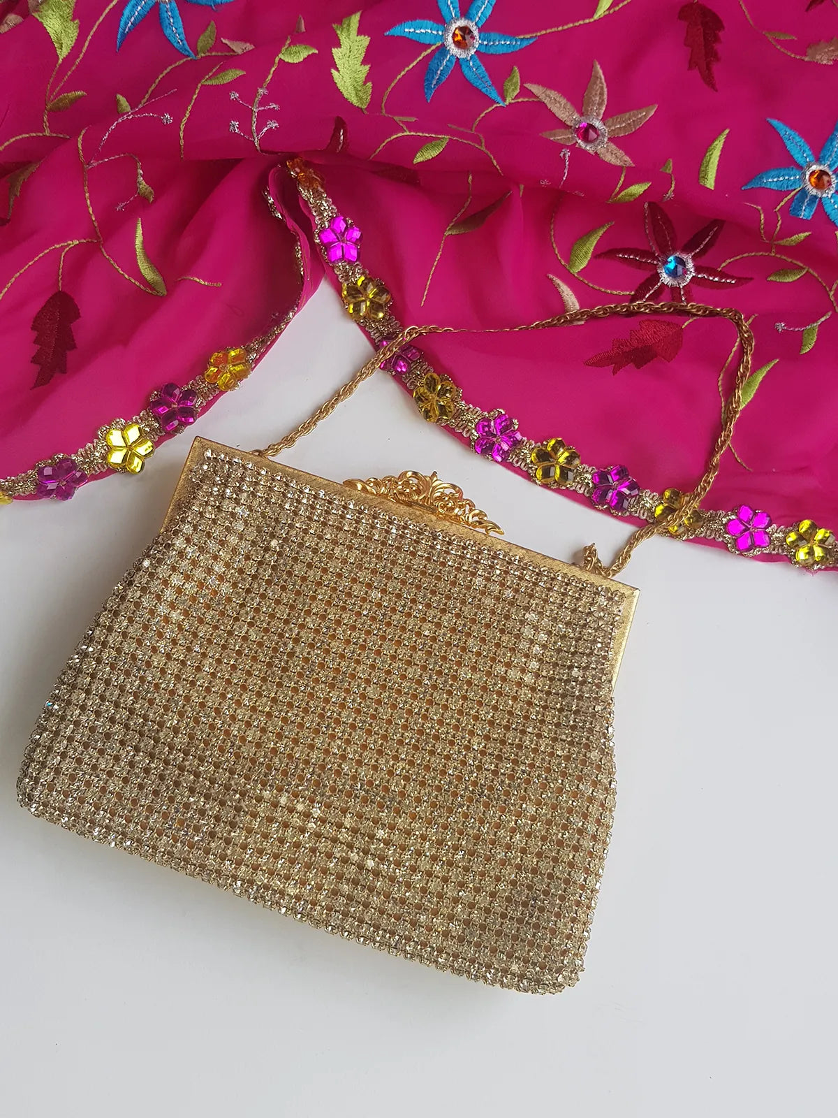 1950s Vintage Designer Crystal Bag - Ultra Rare Piece - Bridal & Wedding Quality - Ornate & Spectacular