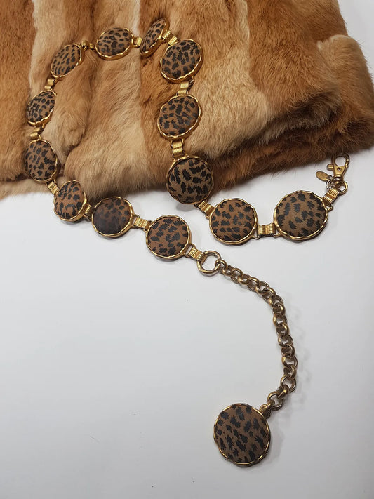 1960s Ultra Rare Heavy Metal Leopard Coin Belt - Chunky & Super Solid Statement Piece