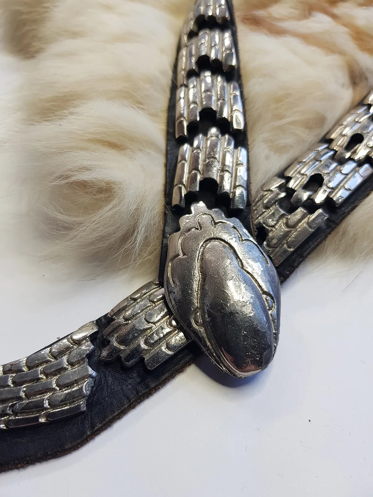 Incredible 1940s Handmade Articulated Serpent Belt - 100% Genuine Leather - Ultra Heavy - Silver & Black