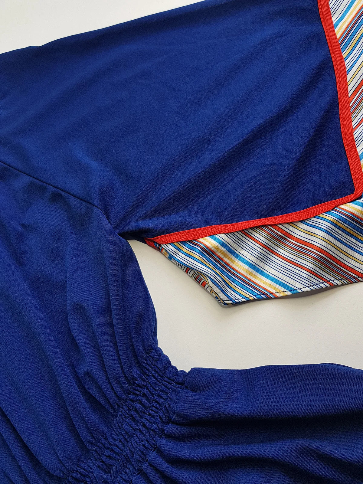 1970s Vintage Handkerchief Summertime Dress - Hourglass Waist - Off Shoulder & Knee Length - Absolutely Beautiful Asymmetrical Sleeves - Elastic Waist