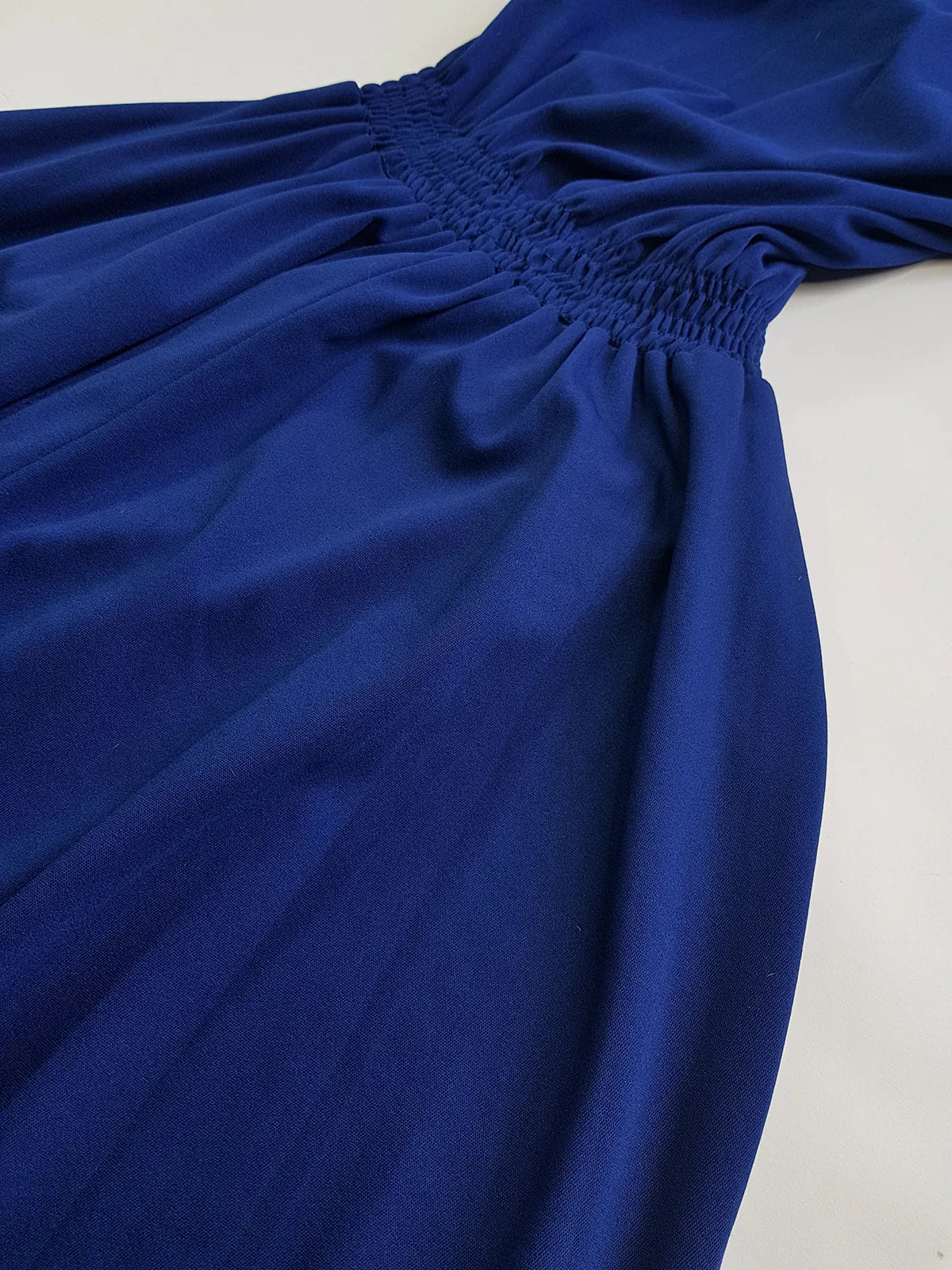 1970s Vintage Handkerchief Summertime Dress - Hourglass Waist - Off Shoulder & Knee Length - Absolutely Beautiful Asymmetrical Sleeves - Elastic Waist