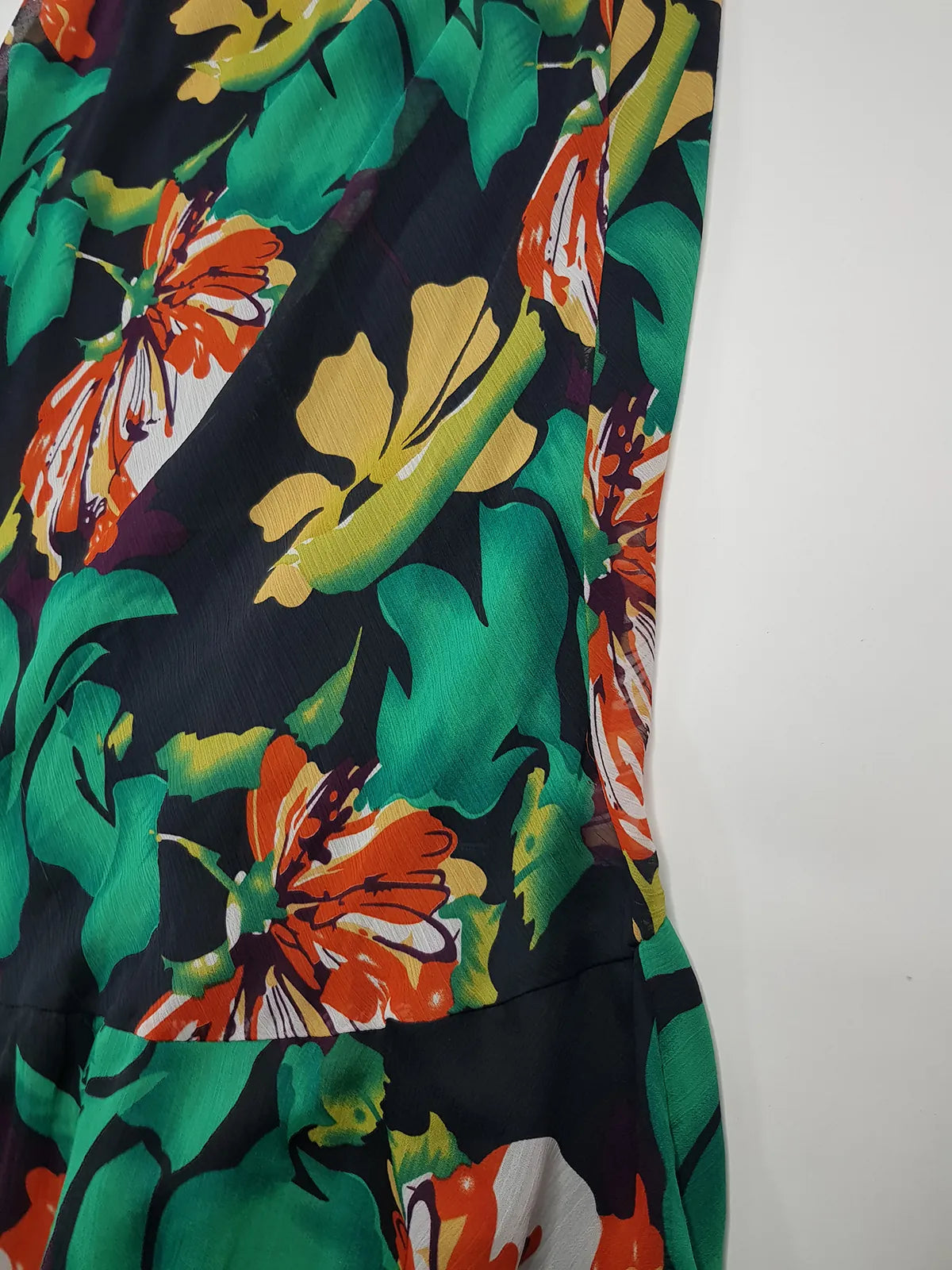 1990s Sexy Bohemian Rockstar Vintage Maxi Skirt / Dress - Floaty Multi Tier Cut - Insane Floral Print - Double Layered