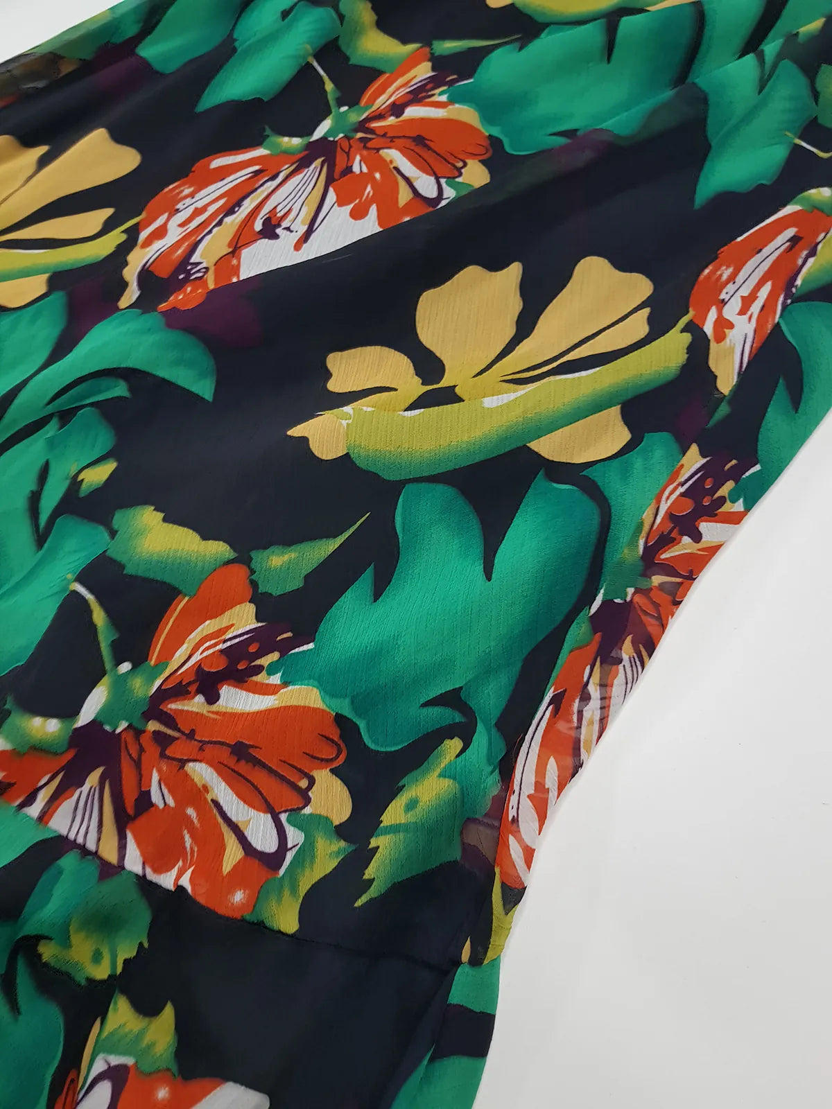 1990s Sexy Bohemian Rockstar Vintage Maxi Skirt / Dress - Floaty Multi Tier Cut - Insane Floral Print - Double Layered