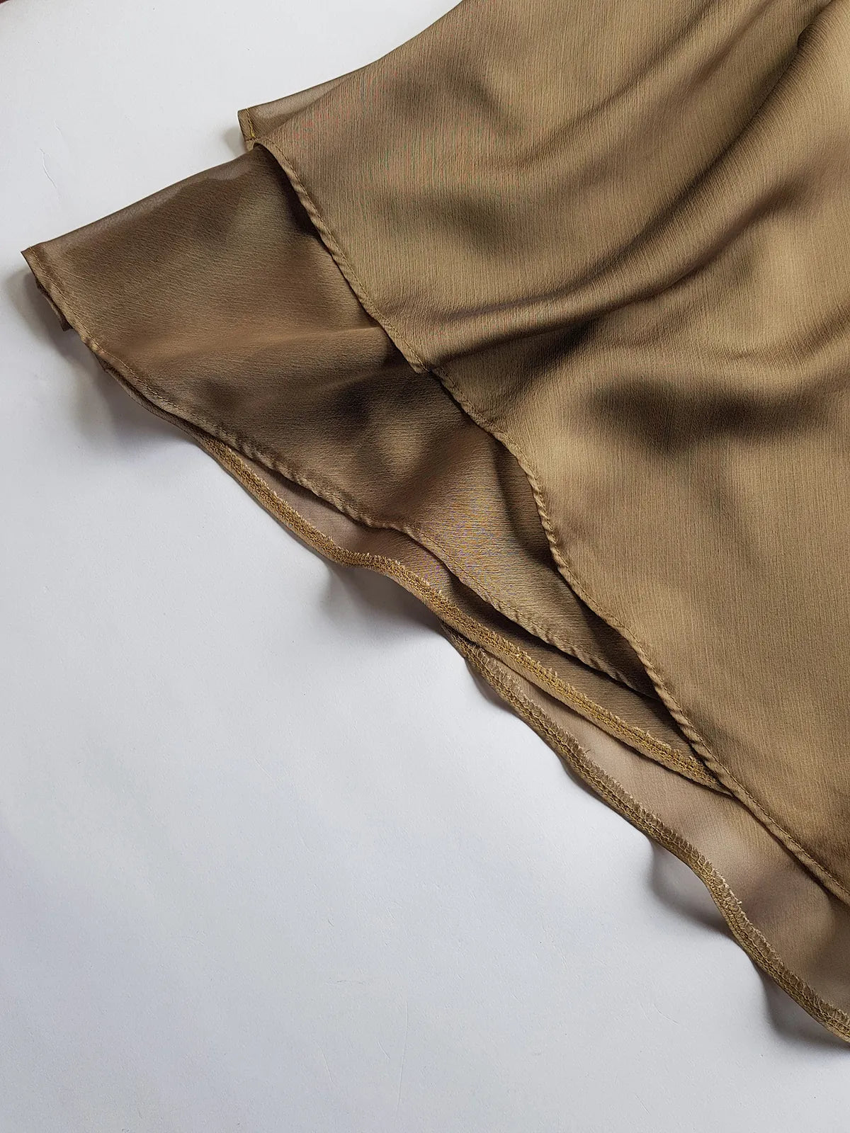 1990s Sexy Bronze Bohemian Rockstar Vintage Bias Cut Maxi Skirt / Dress - Floaty Multi Tier Cut - Double Layered & Stretch Waist - Large Size