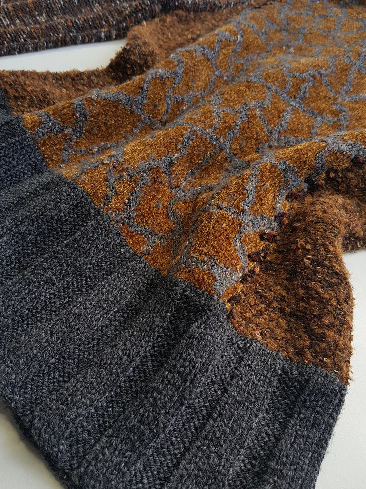 Vintage 1990s Sexy Earth Fairy Woodland Toned -  Hand Knitted Jacket with Leather Toggle Buttons