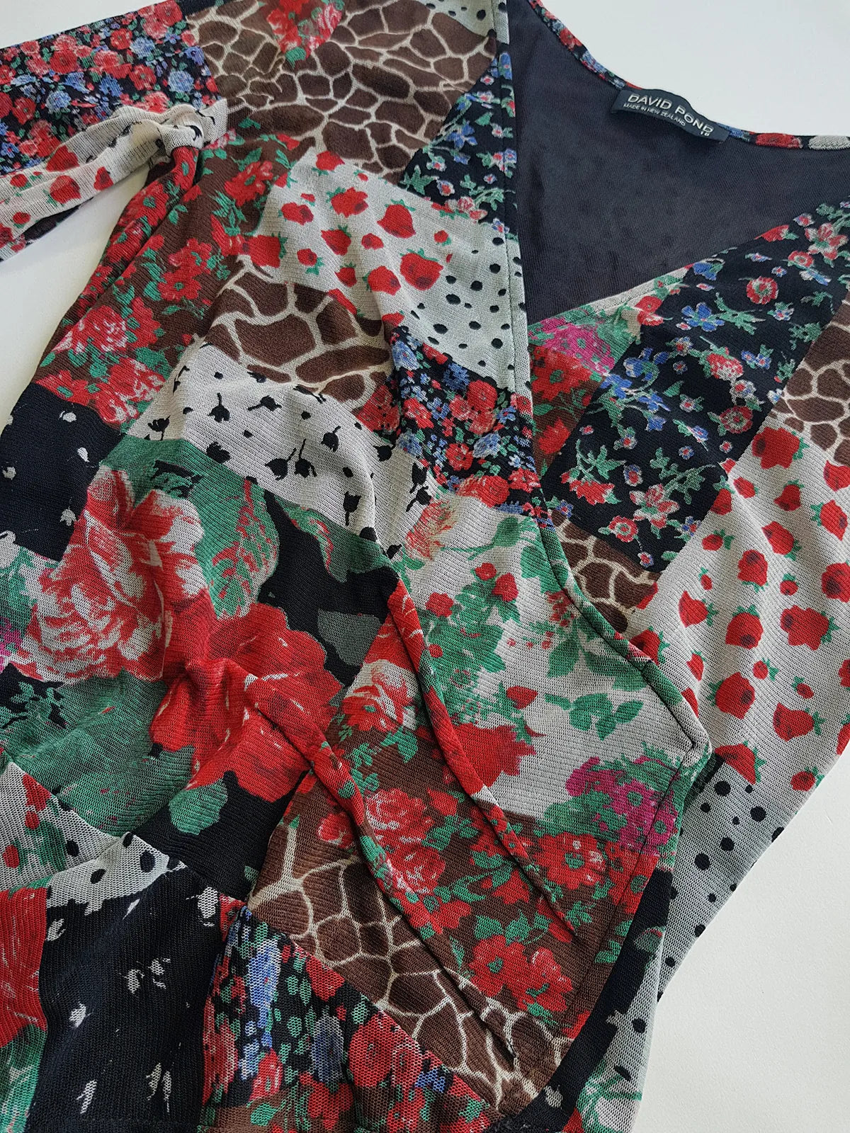 Vintage 90s Designer Flouncy Mesh Multi Layer Hourglass Dolce Vita Dress by New Zealand Designer