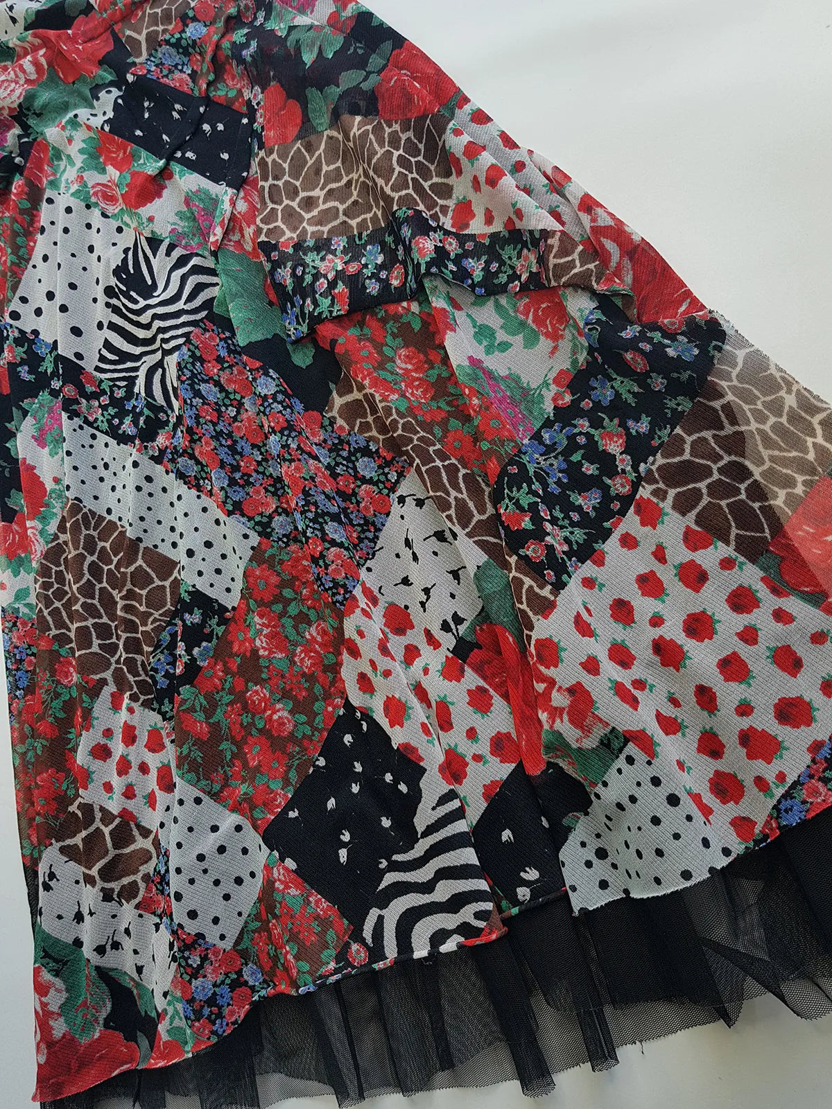 Vintage 90s Designer Flouncy Mesh Multi Layer Hourglass Dolce Vita Dress by New Zealand Designer