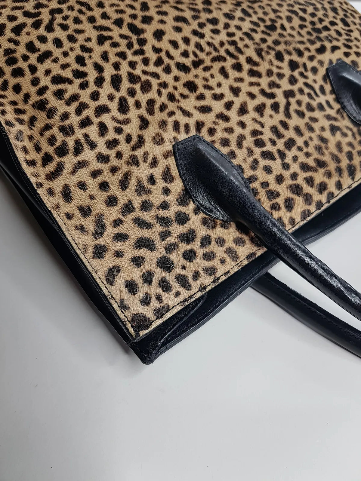 Perfect Vintage Italian Made 100% Genuine Leather Pony Hair Leather Purse