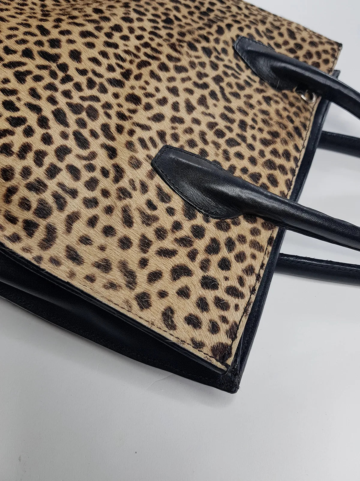 Perfect Vintage Italian Made 100% Genuine Leather Pony Hair Leather Purse