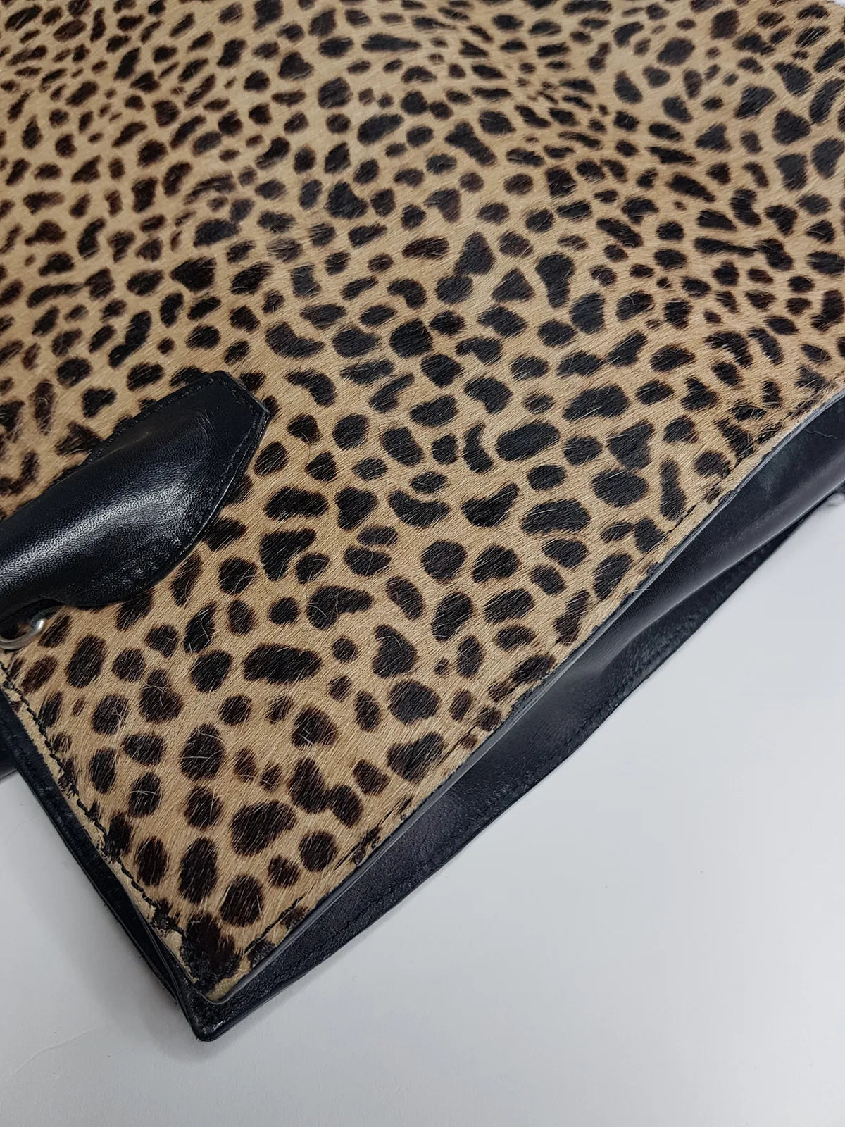 Perfect Vintage Italian Made 100% Genuine Leather Pony Hair Leather Purse