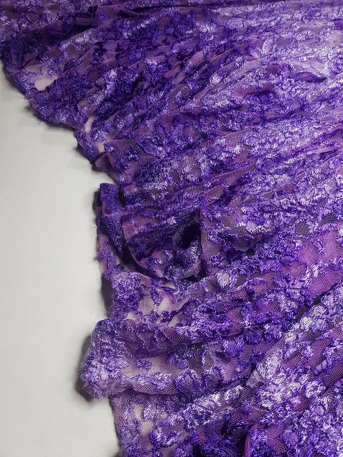 Ultra Rare 1980s Corset Style Whimsigoth Fairy Dress / Skirt in Purple Burnout Lace - Handmade & Hand Dyed - Gradient Purples Light to Dark - Mermaid Hemline