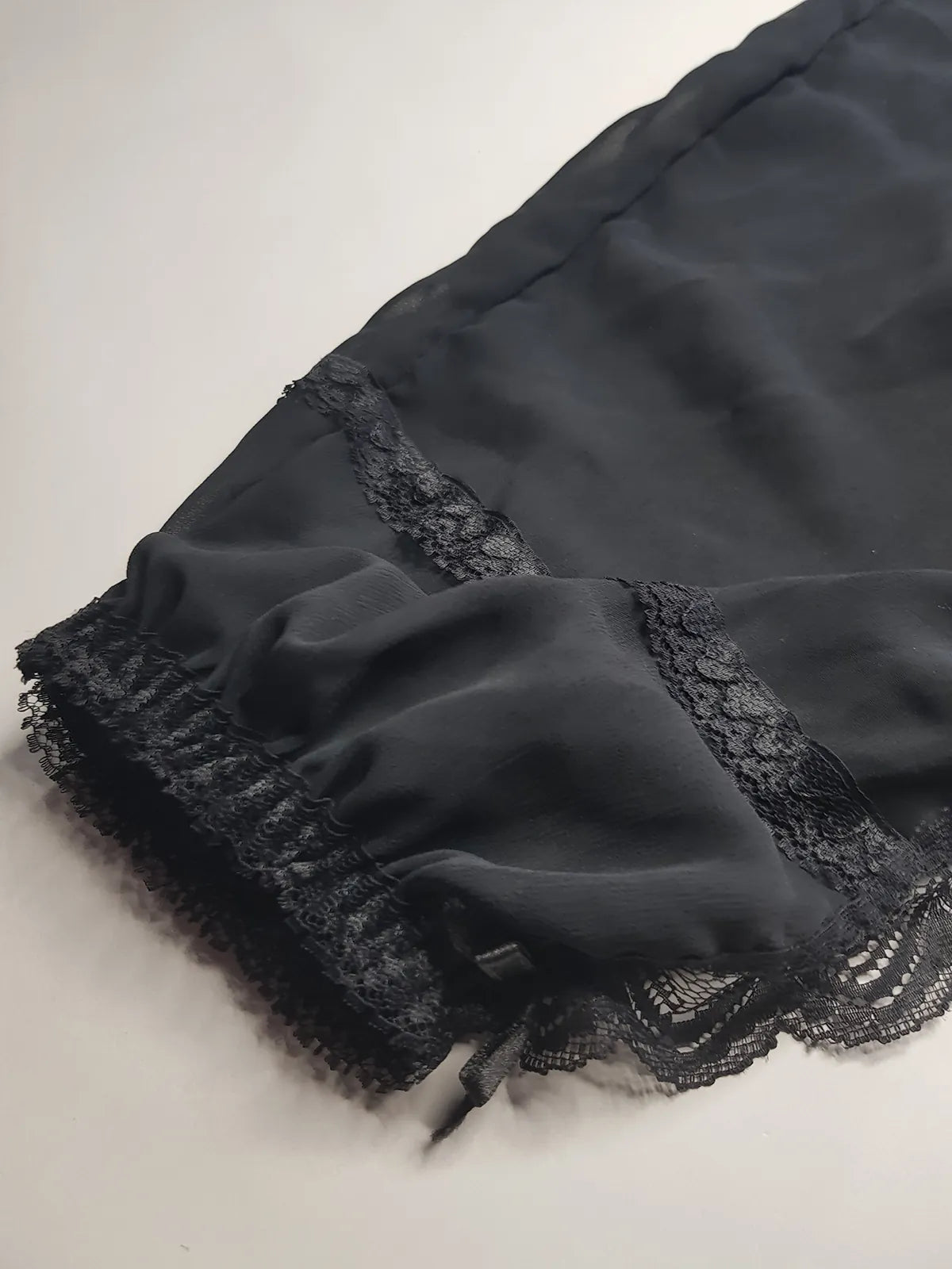 Vintage 1980s Arabian Playboy Style Belly Dance Lingerie 3 Piece Set - Rich Ruby Red Satin & Black Lace - Tie Top & Long Slits up the Sides of the Pants - Matching Sheer Lace Face Covering