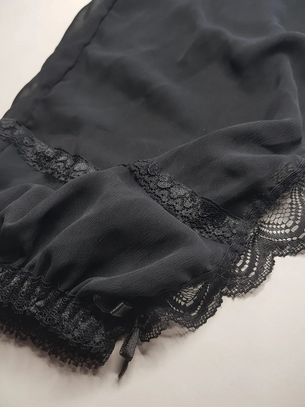 Vintage 1980s Arabian Playboy Style Belly Dance Lingerie 3 Piece Set - Rich Ruby Red Satin & Black Lace - Tie Top & Long Slits up the Sides of the Pants - Matching Sheer Lace Face Covering