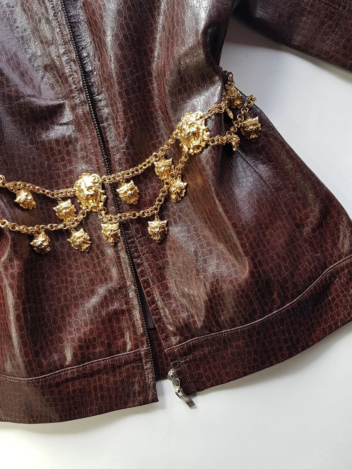 Vintage Italian Lions Head chain belt / knecklace - 1980s super heavy high quality - never worn - absolute knockout accessory  - wear multiple ways