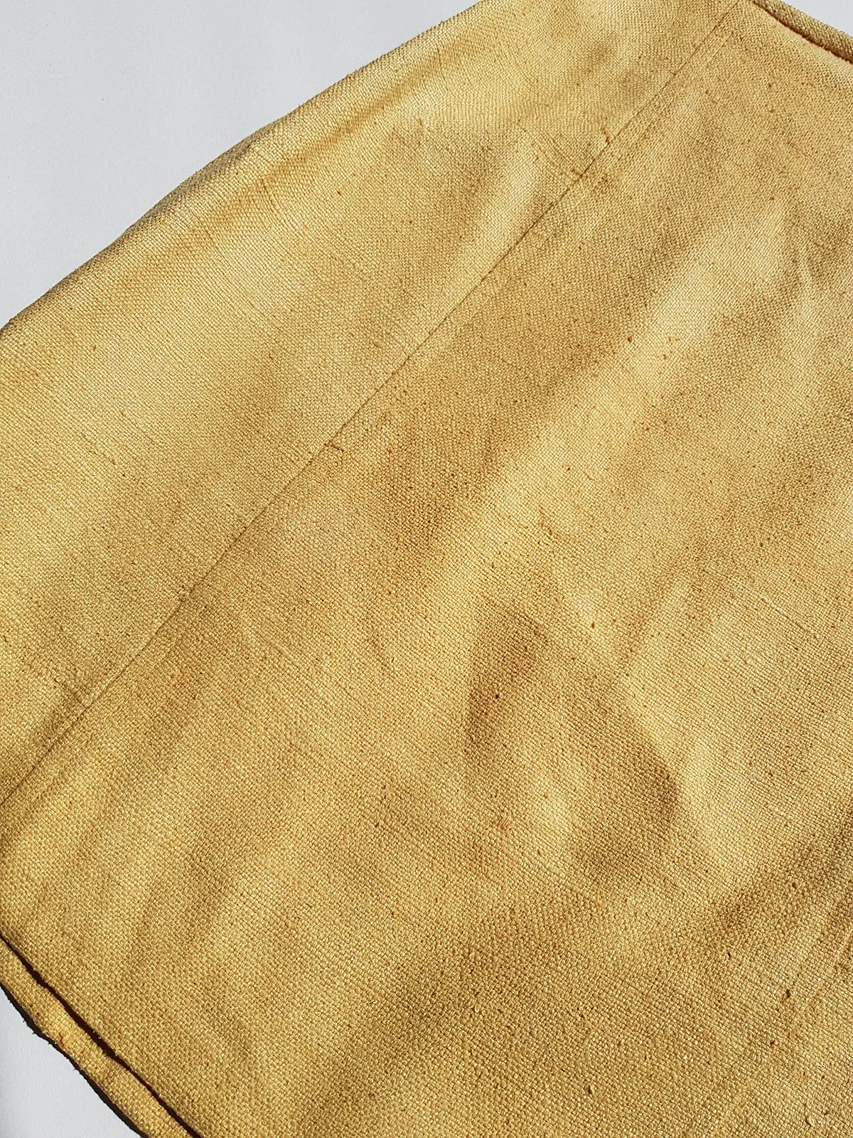 Pure Silk Vintage Office Skirt - muted yellow woven silk - perfect workwear wardrobe staple pieve