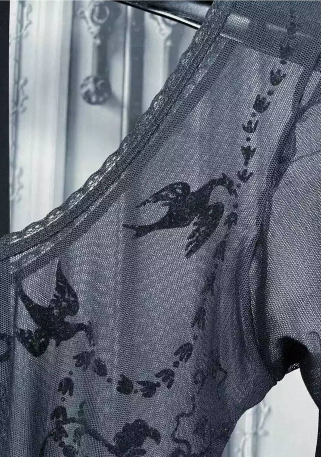 Vivienne Westwood 1992 Boulle Sheer Mesh Black Bodysuit S/S 1992 Salon Collection documented archival piece - Size M