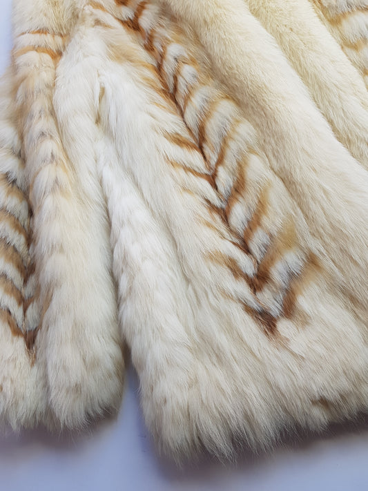 Vintage Saga Creamy White & Gold Fox Fur Coat - Soft & Dreamy - Perfect Length