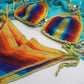 Authentic Original 1970s Handmade Crochet rainbow bikini - Two piece Swimsuit - Real Deal