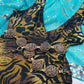1990s Ultra Glam Leopard Deep V wrap one piece - high cut - Swimsuit