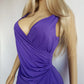 90s Sexy Purple Goddess Gown - Absolutely Beautiful Silhouette with Draped Bust & Hip Ruching - Stretch body hugging high quality draped jersey fabric