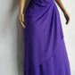 90s Sexy Purple Goddess Gown - Absolutely Beautiful Silhouette with Draped Bust & Hip Ruching - Stretch body hugging high quality draped jersey fabric