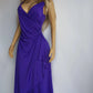 90s Sexy Purple Goddess Gown - Absolutely Beautiful Silhouette with Draped Bust & Hip Ruching - Stretch body hugging high quality draped jersey fabric