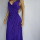 90s Sexy Purple Goddess Gown - Absolutely Beautiful Silhouette with Draped Bust & Hip Ruching - Stretch body hugging high quality draped jersey fabric