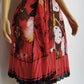 Genuine Vintage 2000s Bohemian Dress in Light Flowy Mesh - Beautiful Reds & Pinks - Curve Hugging Perfect Summer Boho Look