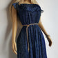 Authentic 1970s Grecian Sheer Gown in Metallic Blue - Flouncy Ruffles & Drapery - Very Halston & Studio54 style - Can be worn multiple ways off shoulder & asymmetrical