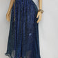 Authentic 1970s Grecian Sheer Gown in Metallic Blue - Flouncy Ruffles & Drapery - Very Halston & Studio54 style - Can be worn multiple ways off shoulder & asymmetrical