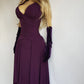 90s Sexy Purple Goddess Gown - Absolutely Beautiful Silhouette with Draped Bust & Waist Ruching - Stretch body hugging high quality draped jersey fabric