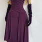 90s Sexy Purple Goddess Gown - Absolutely Beautiful Silhouette with Draped Bust & Waist Ruching - Stretch body hugging high quality draped jersey fabric