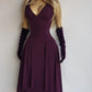 90s Sexy Purple Goddess Gown - Absolutely Beautiful Silhouette with Draped Bust & Waist Ruching - Stretch body hugging high quality draped jersey fabric