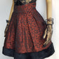 Italian Vintage Romantic Gothic Deep Red Brocade Skirt (1 Piece of a matching set)