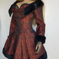 Italian Vintage Romantic Gothic Deep Red Brocade Jacket (1 Piece of a matching set)