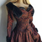 Italian Vintage Romantic Gothic Deep Red Brocade Jacket (1 Piece of a matching set)