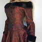 Italian Vintage Romantic Gothic Deep Red Brocade Jacket (1 Piece of a matching set)