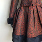 Italian Vintage Romantic Gothic Deep Red Brocade Skirt (1 Piece of a matching set)