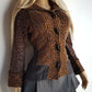 Vintage 1990s Sexy Earth Fairy Woodland Toned -  Hand Knitted Jacket with Leather Toggle Buttons