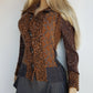 Vintage 1990s Sexy Earth Fairy Woodland Toned -  Hand Knitted Jacket with Leather Toggle Buttons