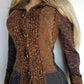 Vintage 1990s Sexy Earth Fairy Woodland Toned -  Hand Knitted Jacket with Leather Toggle Buttons