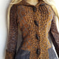 Vintage 1990s Sexy Earth Fairy Woodland Toned -  Hand Knitted Jacket with Leather Toggle Buttons