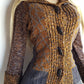 Vintage 1990s Sexy Earth Fairy Woodland Toned -  Hand Knitted Jacket with Leather Toggle Buttons